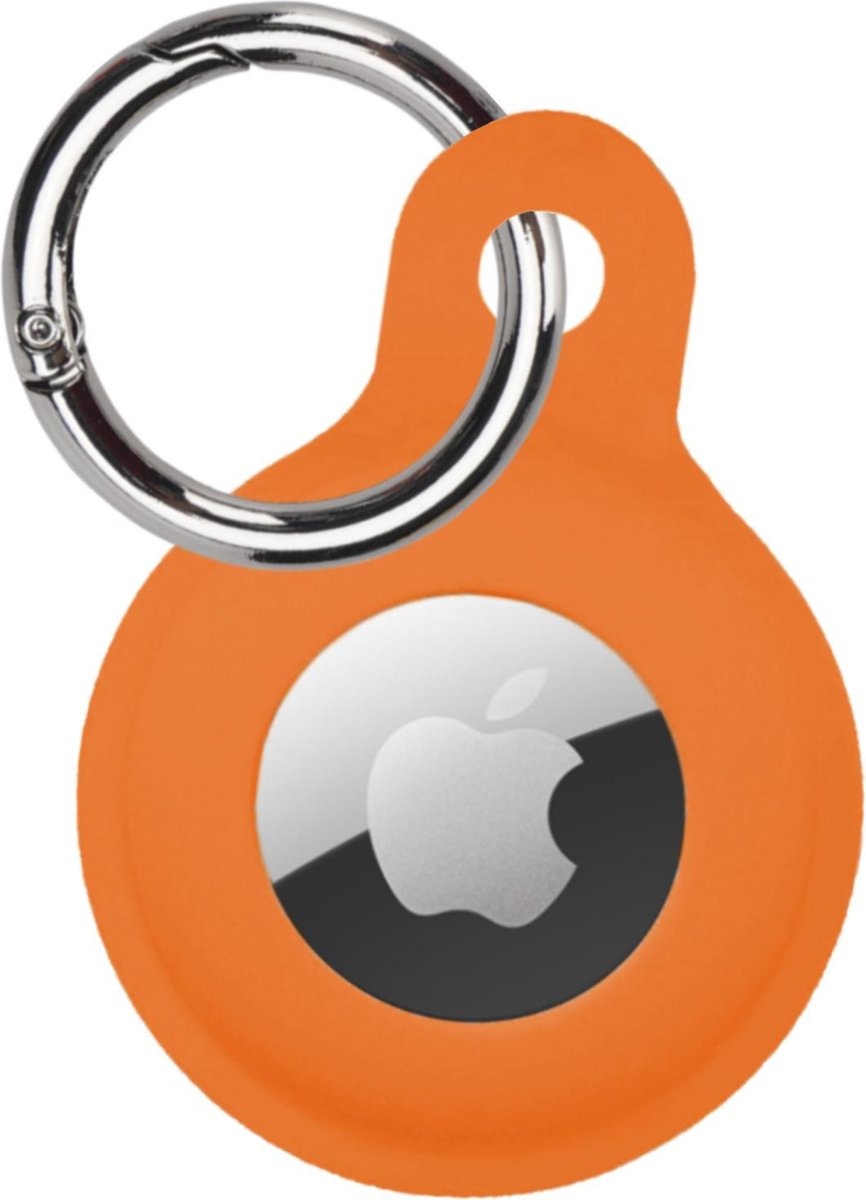 Nomfy Hoesje Geschikt voor Apple AirTag Sleutelhanger Hoes Siliconen Hoesje - Siliconen Hoesje Geschikt voor Apple AirTag-Sleutelhanger Hoesje - Oranje