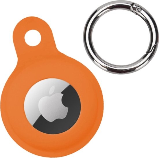 Nomfy Hoesje Geschikt voor Apple AirTag Sleutelhanger Hoes Siliconen Hoesje - Siliconen Hoesje Geschikt voor Apple AirTag-Sleutelhanger Hoesje - Oranje