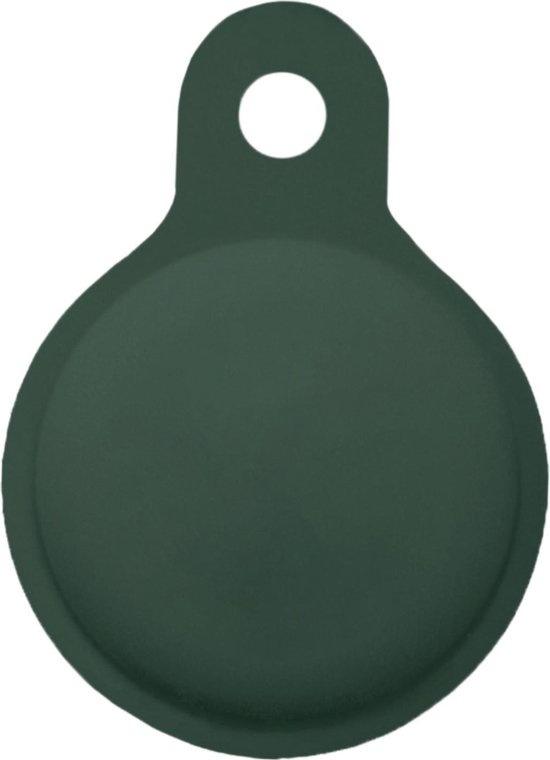 Nomfy Hoesje Geschikt voor Apple AirTag Sleutelhanger Hoes Siliconen Hoesje - Siliconen Hoesje Geschikt voor Apple AirTag-Sleutelhanger Hoesje - Donkergroen