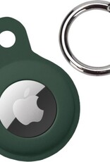 Nomfy Hoesje Geschikt voor Apple AirTag Sleutelhanger Hoes Siliconen Hoesje - Siliconen Hoesje Geschikt voor Apple AirTag-Sleutelhanger Hoesje - Donkergroen