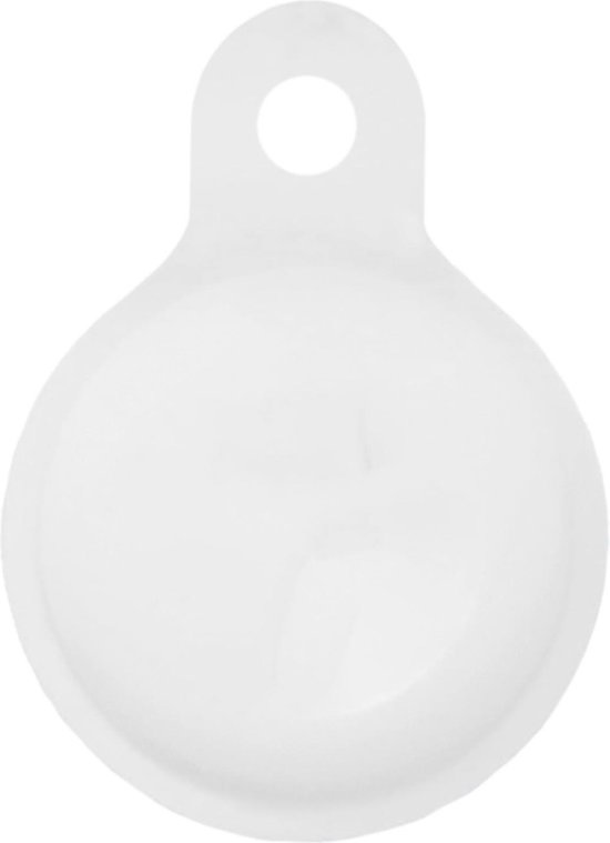 Nomfy Hoesje Geschikt voor Apple AirTag Sleutelhanger Hoes Siliconen Hoesje - Siliconen Hoesje Geschikt voor Apple AirTag-Sleutelhanger Hoesje - Wit - 2 PACK