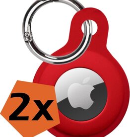 Nomfy 2 PACK - Nomfy AirTag Hoesje Siliconen - Donkerrood