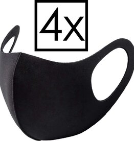 NoXx NoXx Wasbaar mondmasker - Zwart - 4 PACK