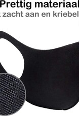 NoXx Mondkapje Wasbaar Universeel Mondmasker Wasbaar Niet Medisch Zwart - 5x