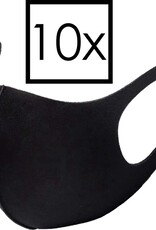 NoXx Mondkapje Wasbaar Universeel Mondmasker Wasbaar Niet Medisch Zwart - 10x