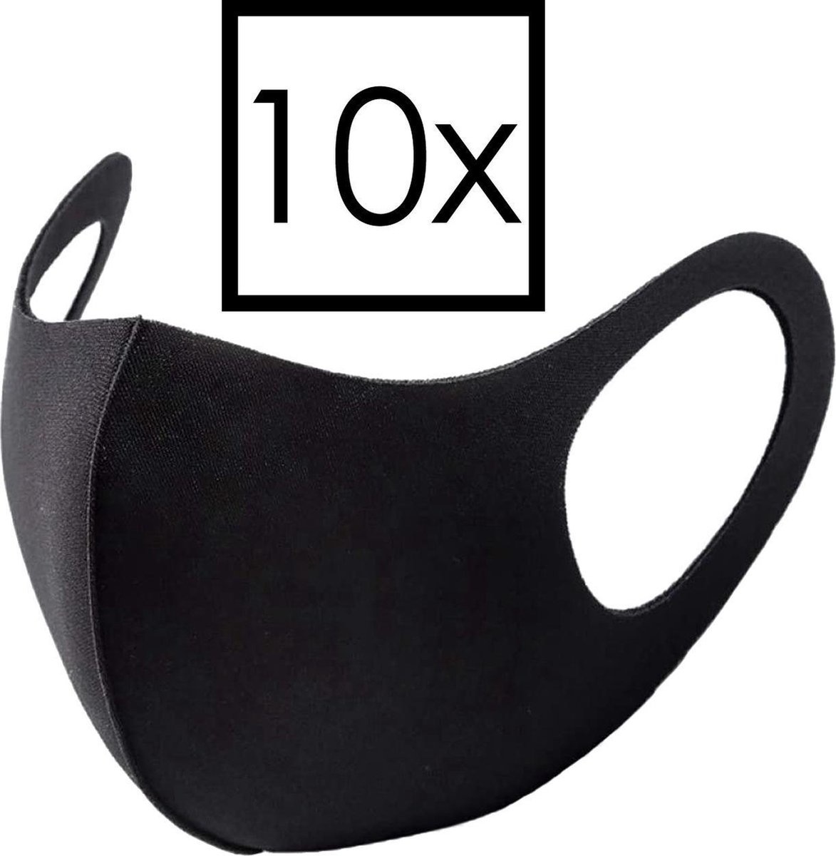 NoXx Mondkapje Wasbaar Universeel Mondmasker Wasbaar Niet Medisch Zwart - 10x