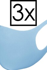 NoXx Mondkapje Wasbaar Universeel Mondmasker Wasbaar Niet Medisch Blauw - 3x