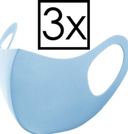 NoXx NoXx Wasbaar mondmasker - Lichtblauw - 3 PACK
