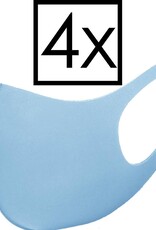 NoXx Mondkapje Wasbaar Universeel Mondmasker Wasbaar Niet Medisch Blauw - 4x