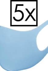 NoXx Mondkapje Wasbaar Universeel Mondmasker Wasbaar Niet Medisch Blauw - 5x