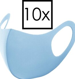 NoXx NoXx Wasbaar mondmasker - Lichtblauw - 10 PACK
