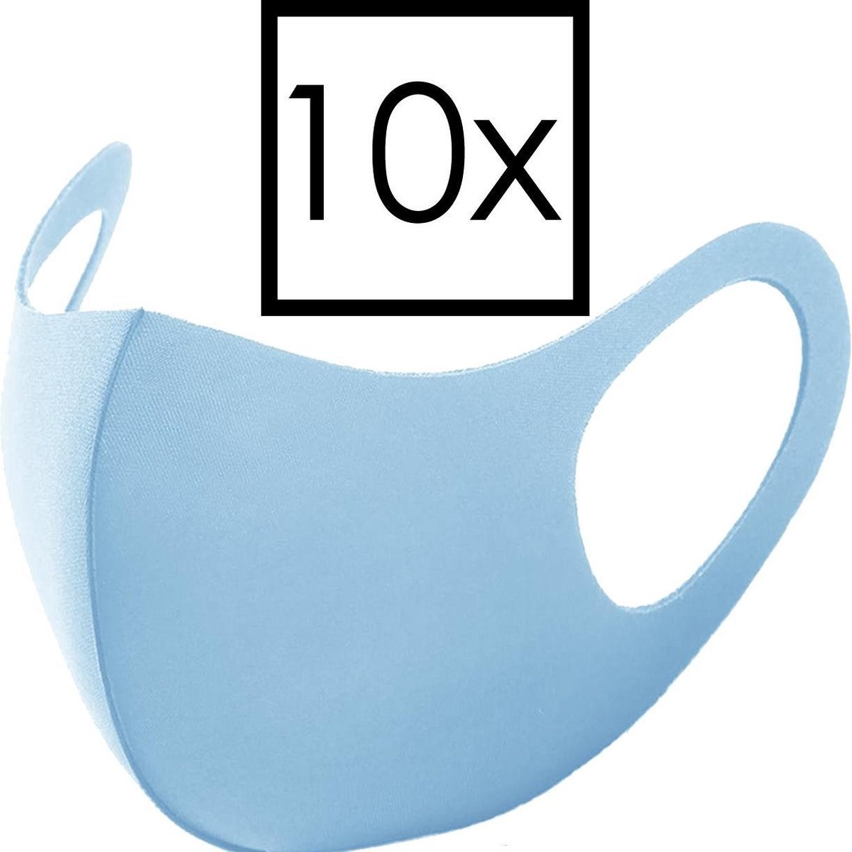 NoXx Mondkapje Wasbaar Universeel Mondmasker Wasbaar Niet Medisch Blauw - 10x
