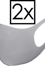 NoXx Mondkapje Wasbaar Universeel Mondmasker Wasbaar Niet Medisch Grijs - 2x