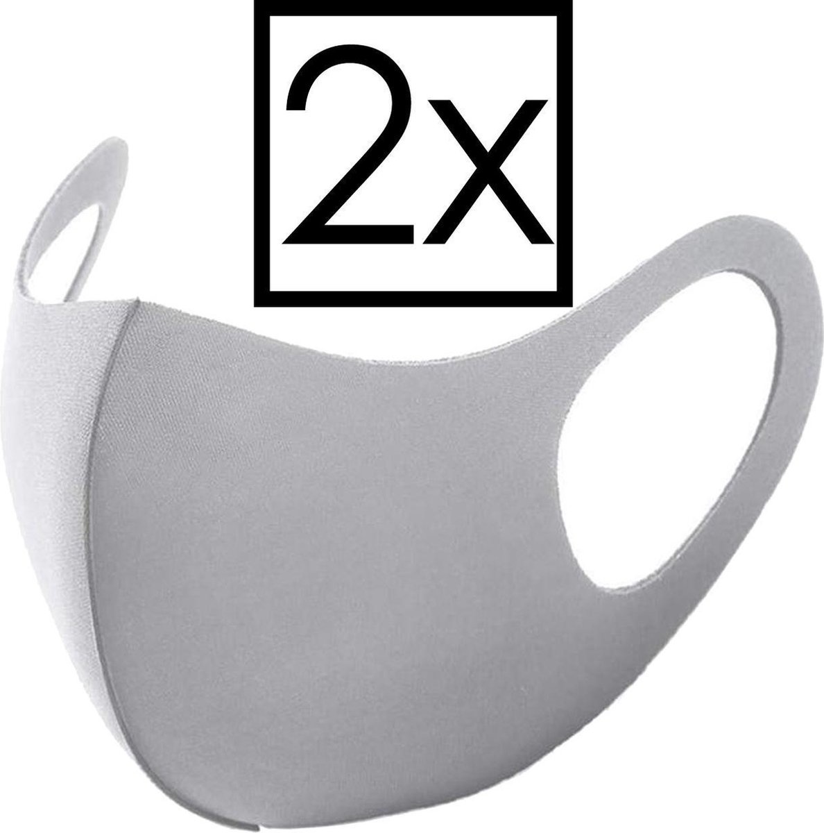NoXx Mondkapje Wasbaar Universeel Mondmasker Wasbaar Niet Medisch Grijs - 2x