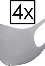 NoXx Mondkapje Wasbaar Universeel Mondmasker Wasbaar Niet Medisch Grijs - 4x