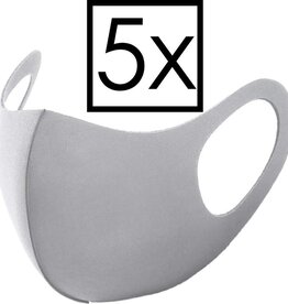 NoXx NoXx Wasbaar mondmasker - Grijs - 5 PACK