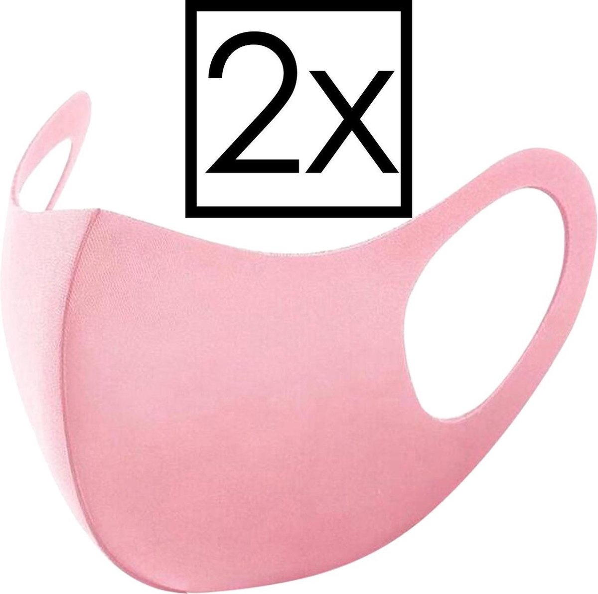 NoXx Mondkapje Wasbaar Universeel Mondmasker Wasbaar Niet Medisch Roze - 2x