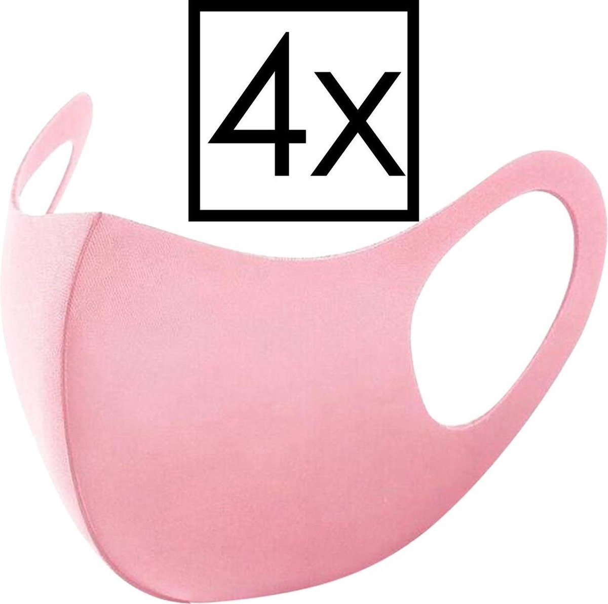 NoXx Mondkapje Wasbaar Universeel Mondmasker Wasbaar Niet Medisch Roze - 4x