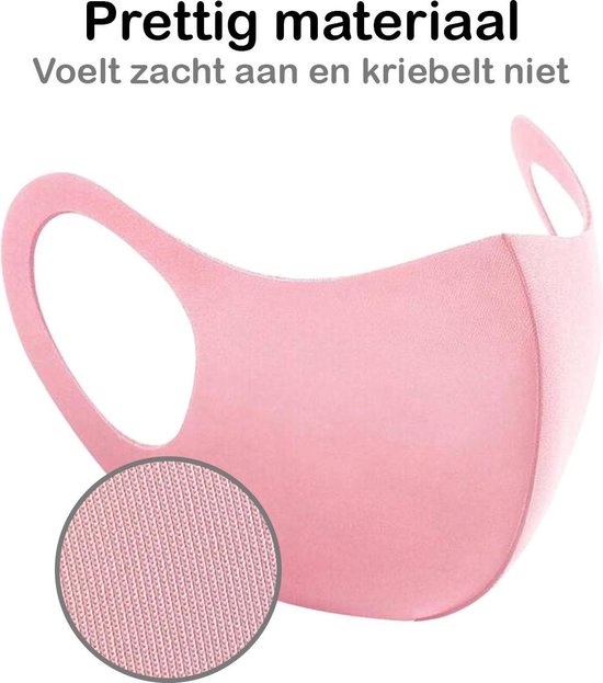 NoXx Mondkapje Wasbaar Universeel Mondmasker Wasbaar Niet Medisch Roze - 10x