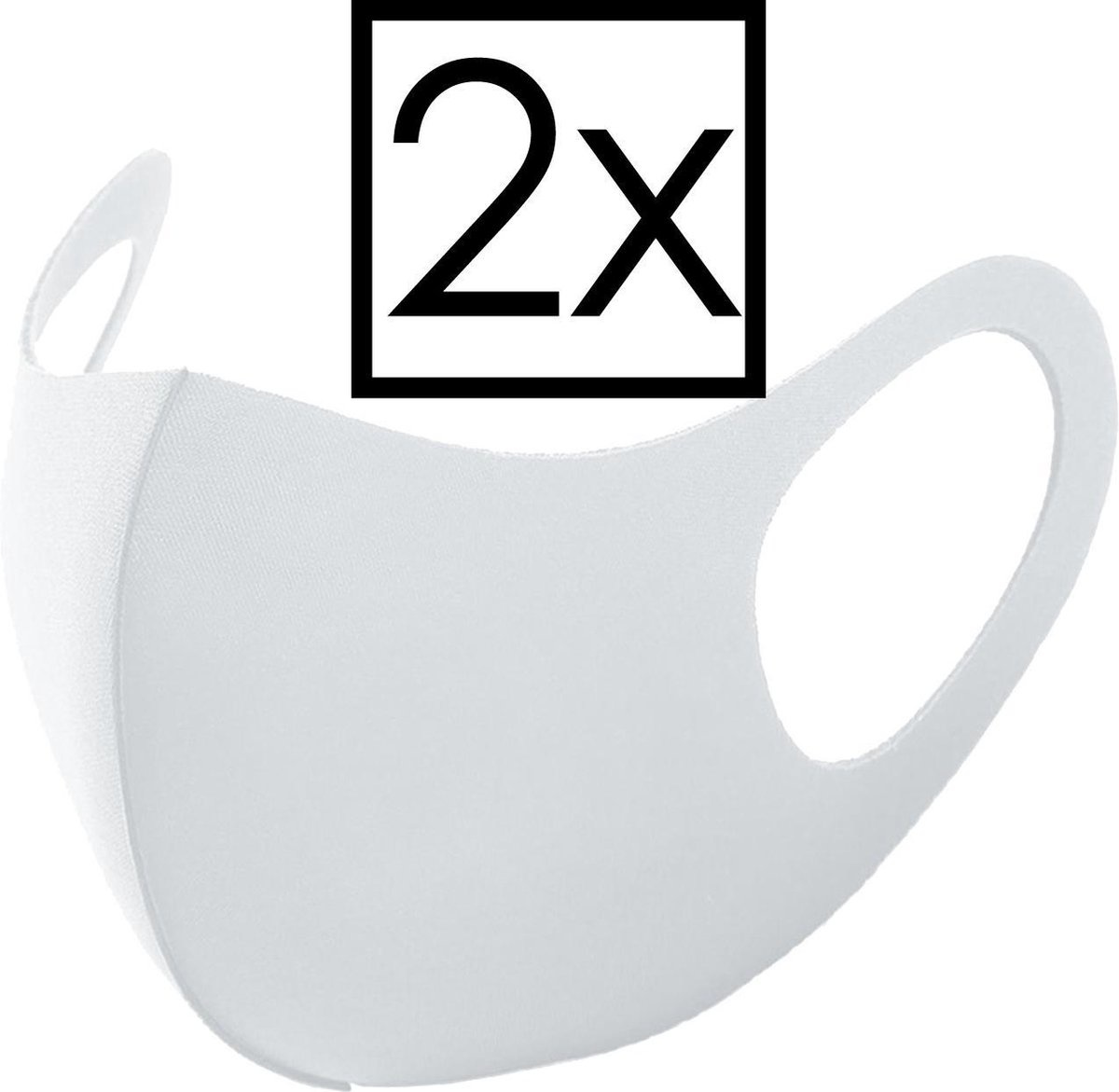 NoXx Mondkapje Wasbaar Universeel Mondmasker Wasbaar Niet Medisch Wit - 2x