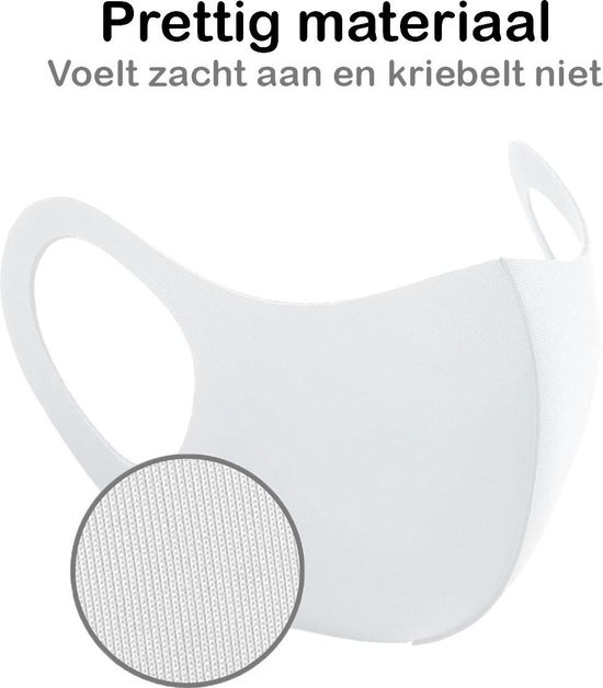 NoXx Mondkapje Wasbaar Universeel Mondmasker Wasbaar Niet Medisch Wit - 4x