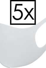 NoXx Mondkapje Wasbaar Universeel Mondmasker Wasbaar Niet Medisch Wit - 5x