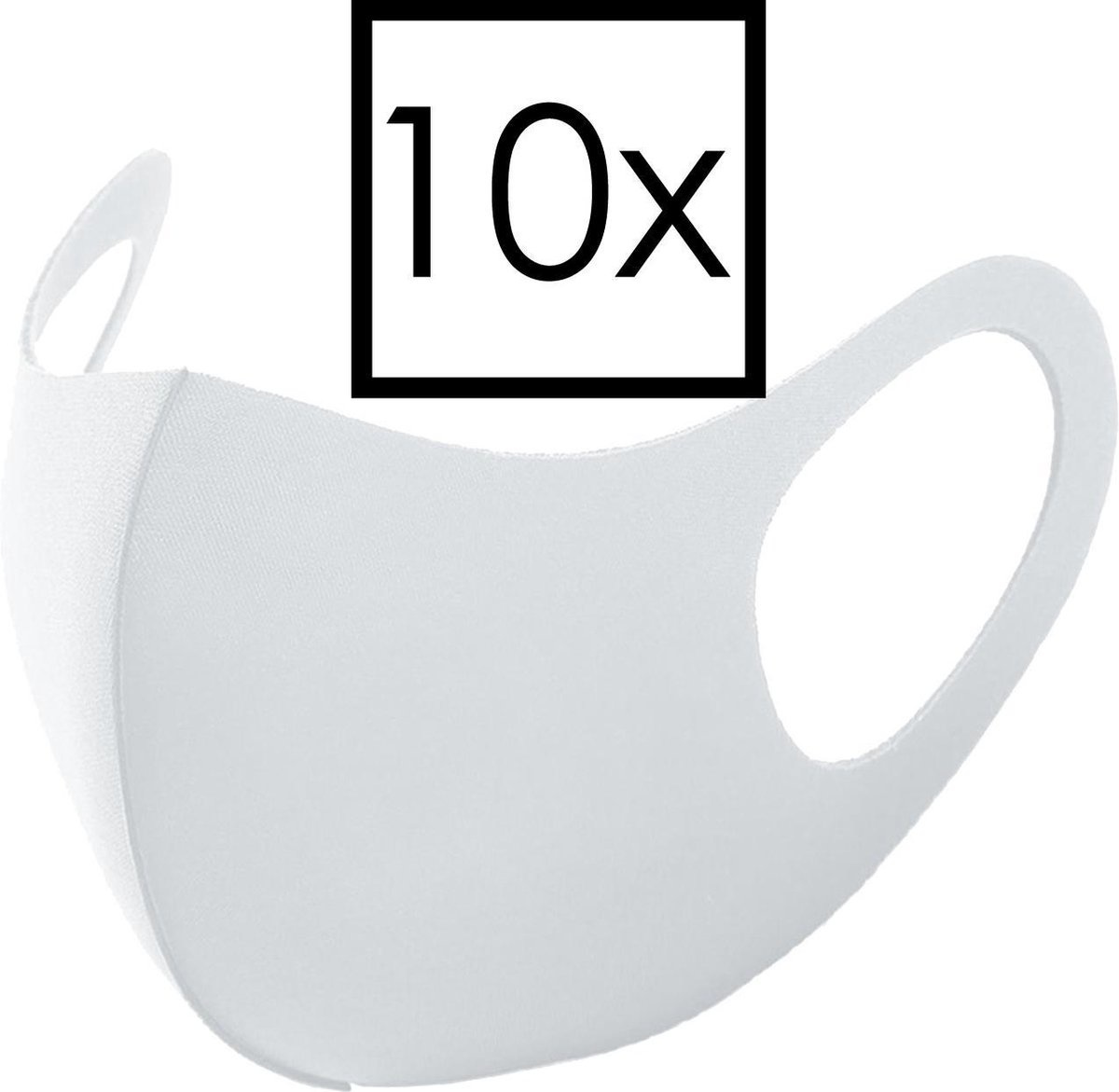 NoXx Mondkapje Wasbaar Universeel Mondmasker Wasbaar Niet Medisch Wit - 10x