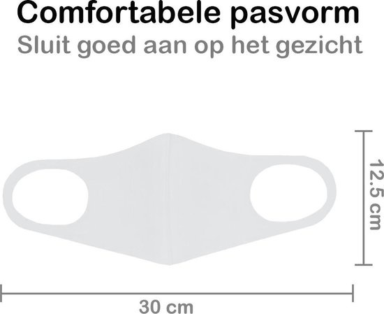 NoXx Mondkapje Wasbaar Universeel Mondmasker Wasbaar Niet Medisch Wit - 10x