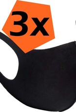 Nomfy Mondkapje Wasbaar Zwart Mondmasker Wasbaar Mondkapje Wasbare Mondkapjes Universeel - 3 PACK