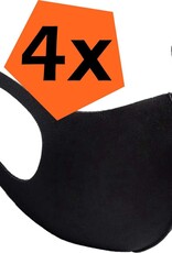 Nomfy Mondkapje Wasbaar Zwart Mondmasker Wasbaar Mondkapje Wasbare Mondkapjes Universeel - 4 PACK