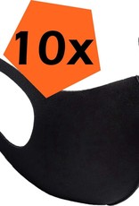 Nomfy Mondkapje Wasbaar Zwart Mondmasker Wasbaar Mondkapje Wasbare Mondkapjes Universeel - 10 PACK