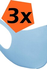 Nomfy Mondkapje Wasbaar Blauw Mondmasker Wasbaar Mondkapje Wasbare Mondkapjes Universeel - 3 PACK