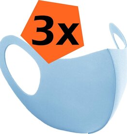 Nomfy Nomfy Wasbaar mondmasker - Lichtblauw - 3 PACK
