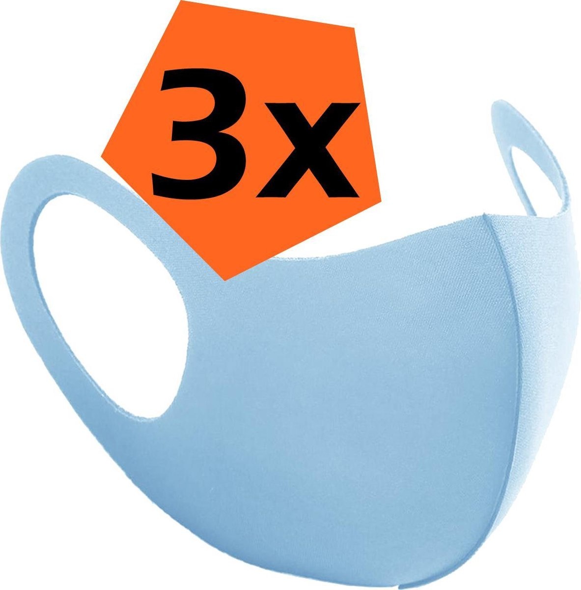 Nomfy Mondkapje Wasbaar Blauw Mondmasker Wasbaar Mondkapje Wasbare Mondkapjes Universeel - 3 PACK