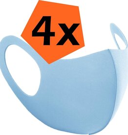 Nomfy Nomfy Wasbaar mondmasker - Lichtblauw - 4 PACK