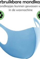 Nomfy Mondkapje Wasbaar Blauw Mondmasker Wasbaar Mondkapje Wasbare Mondkapjes Universeel - 5 PACK