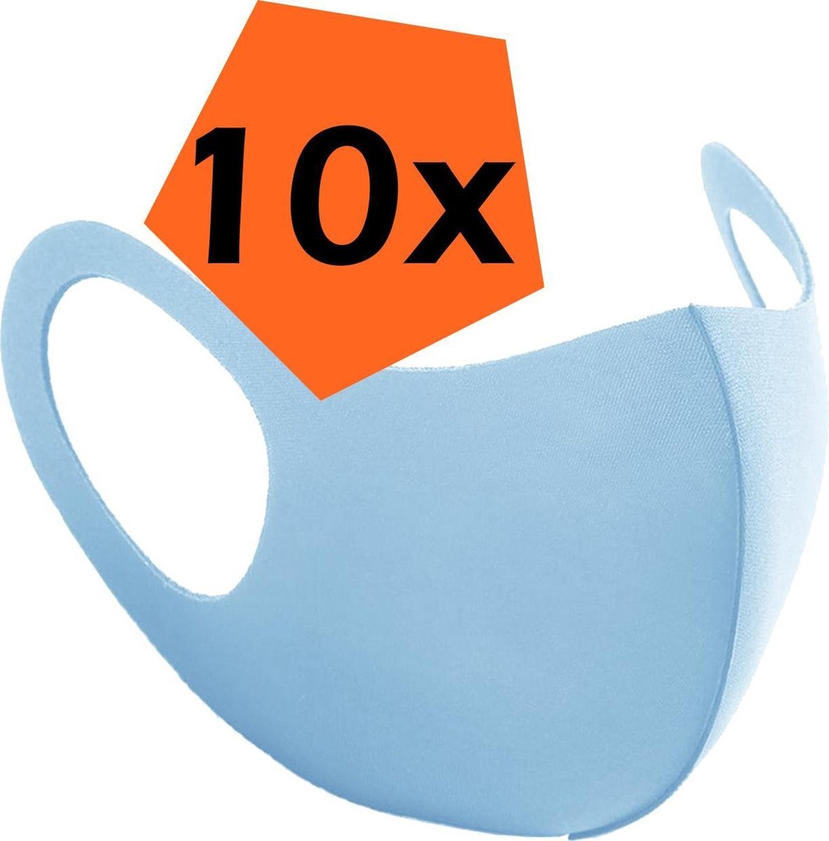 Nomfy Mondkapje Wasbaar Blauw Mondmasker Wasbaar Mondkapje Wasbare Mondkapjes Universeel - 10 PACK