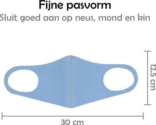 Nomfy Mondkapje Wasbaar Blauw Mondmasker Wasbaar Mondkapje Wasbare Mondkapjes Universeel - 10 PACK