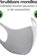 Nomfy Mondkapje Wasbaar Grijs Mondmasker Wasbaar Mondkapje Wasbare Mondkapjes Universeel - 3 PACK