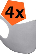 Nomfy Mondkapje Wasbaar Grijs Mondmasker Wasbaar Mondkapje Wasbare Mondkapjes Universeel - 4 PACK