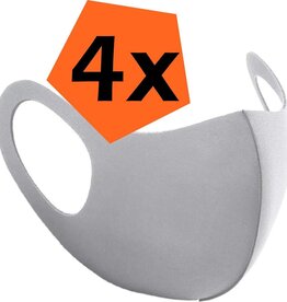 Nomfy Nomfy Wasbaar mondmasker - Grijs - 4 PACK
