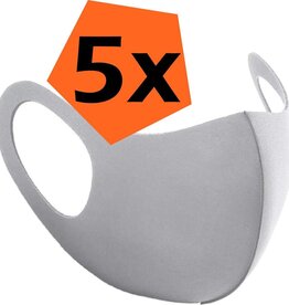 Nomfy Nomfy Wasbaar mondmasker - Grijs - 5 PACK