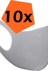 Nomfy Mondkapje Wasbaar Grijs Mondmasker Wasbaar Mondkapje Wasbare Mondkapjes Universeel - 10 PACK
