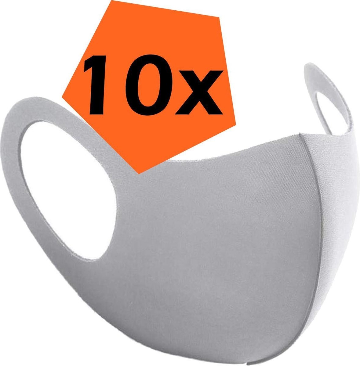 Nomfy Mondkapje Wasbaar Grijs Mondmasker Wasbaar Mondkapje Wasbare Mondkapjes Universeel - 10 PACK