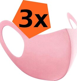 Nomfy Nomfy Wasbaar mondmasker - Roze - 3 PACK