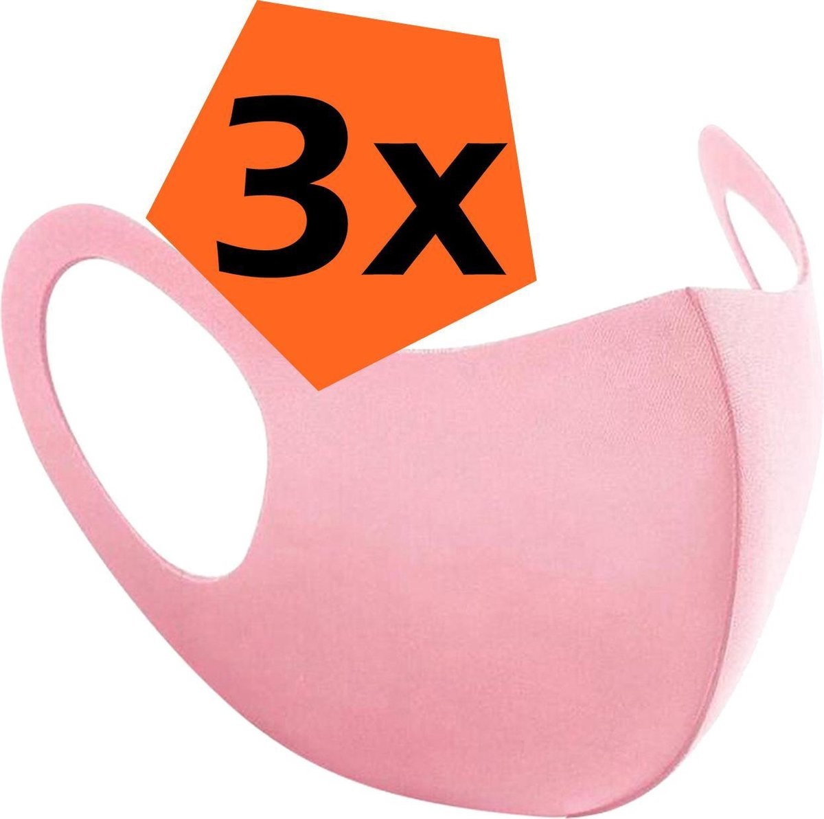 Nomfy Mondkapje Wasbaar Roze Mondmasker Wasbaar Mondkapje Wasbare Mondkapjes Universeel - 3 PACK