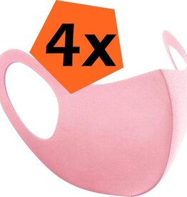 Nomfy Nomfy Wasbaar mondmasker - Roze - 4 PACK