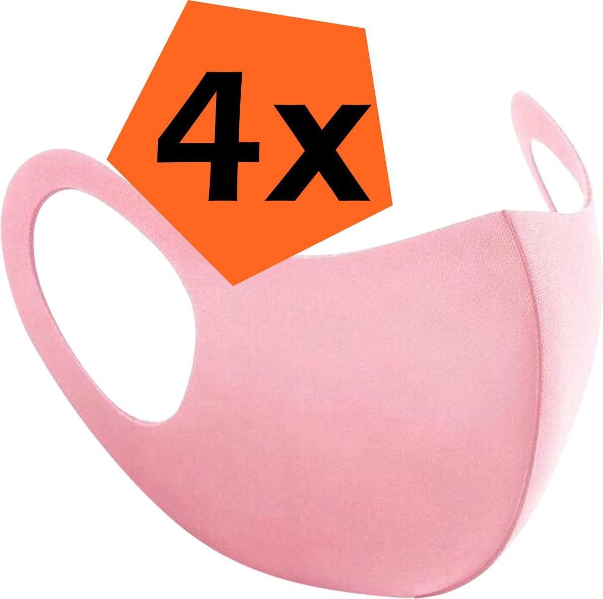 Nomfy Mondkapje Wasbaar Roze Mondmasker Wasbaar Mondkapje Wasbare Mondkapjes Universeel - 4 PACK