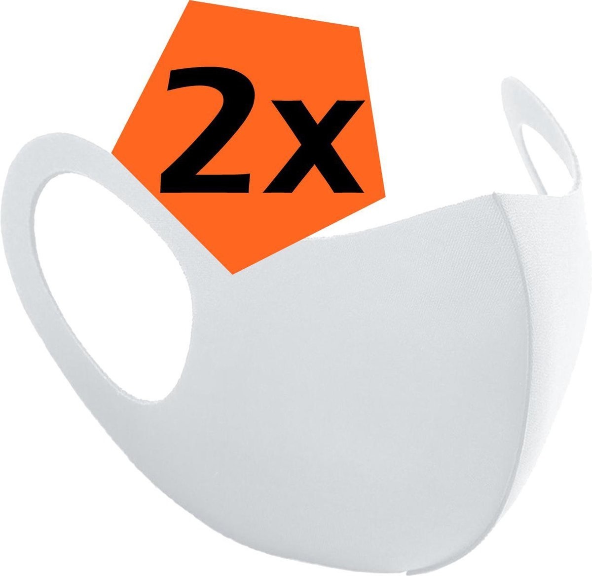 Nomfy Mondkapje Wasbaar Wit Mondmasker Wasbaar Mondkapje Wasbare Mondkapjes Universeel - 2 Stuks