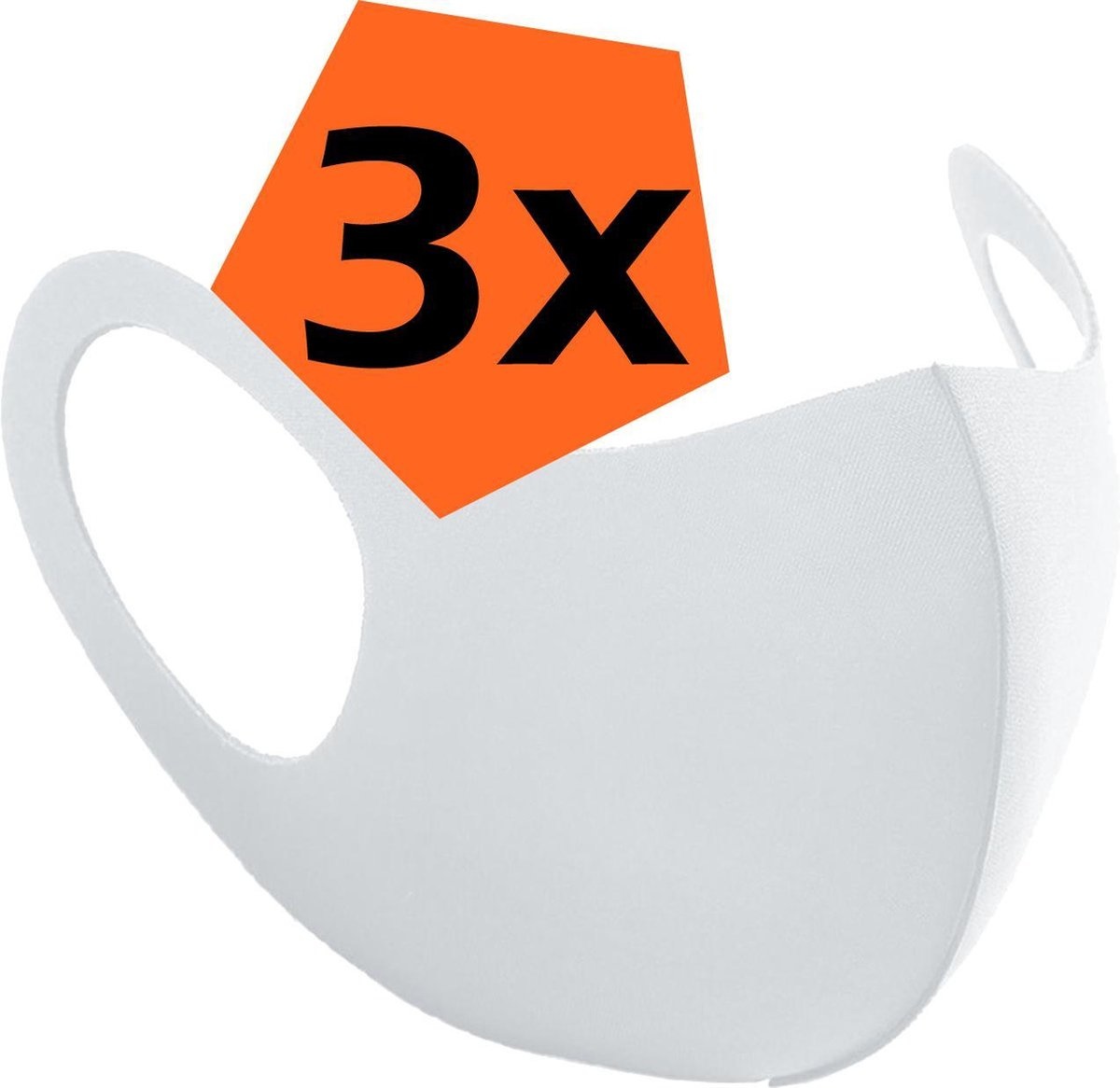 Nomfy Mondkapje Wasbaar Wit Mondmasker Wasbaar Mondkapje Wasbare Mondkapjes Universeel - 3 PACK